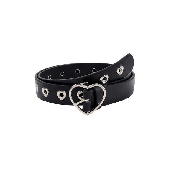 Оуоаnglе Accessories - 4515 Women's Cute Hollow Heart Buckle Belt Pu Leather Belts Casual Jeans Belt